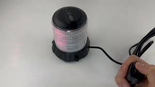 Robustný modro-červený LED maják, čierny hliník, 96W, ECE R10