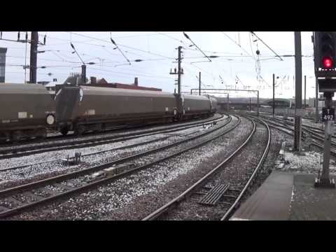 GBRf Class 66 - 66747 Passing Newcastle On 6B39 14/1/16