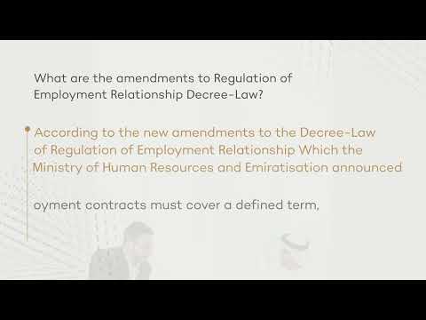 Amendments to Regulation of Employment-Relationship Decree-Law