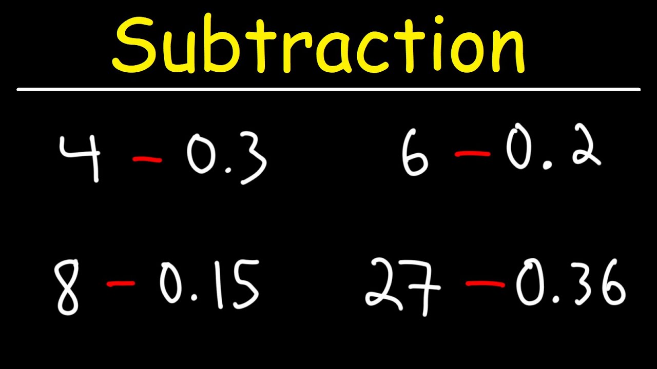 How To Subtract Decimals from Whole Numbers with Regrouping / Borrowing