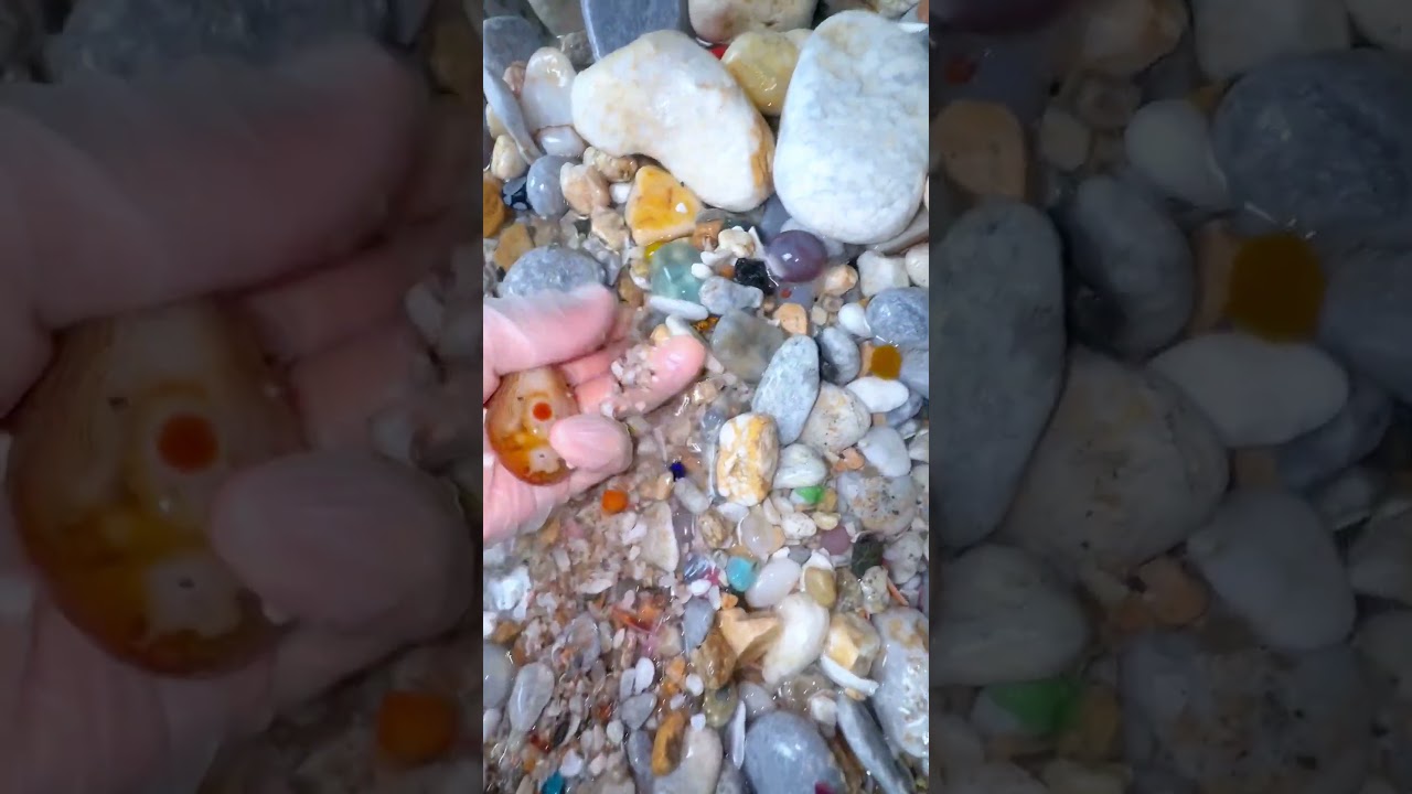 The Hidden Truth Behind "Pre-Cut" Beach Gems #beach #crystals #oceanpearl #satisfying