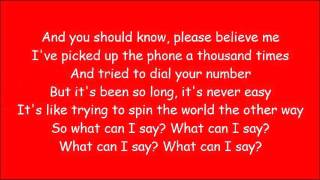 Carrie Underwood (Ft. Sons of Sylvia) ~ What Can I Say (Lyrics)