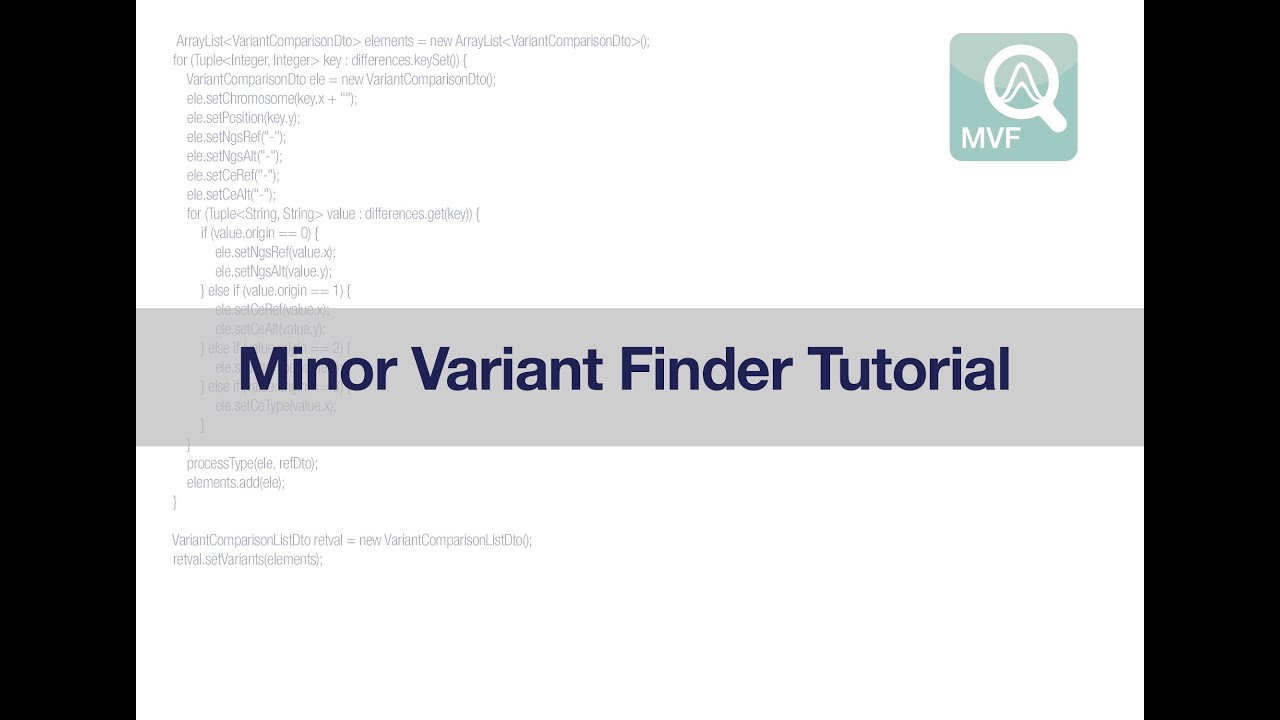 Minor Variant Finder Software Tutorial
