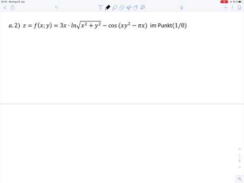 Exercise sheet 7, problem a2 – partial differentiation