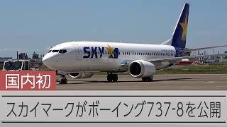 国内初導入のボーイング737-8型機　スカイマークが報道公開