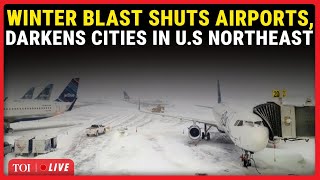 LIVE: Flights Grounded, Power Out As Winter Storm 'PARALYSES' U.S Northeast | 'STATE OF EMERGENCY..'