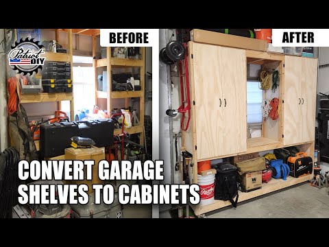Convert Garage Shelves Into Cabinets