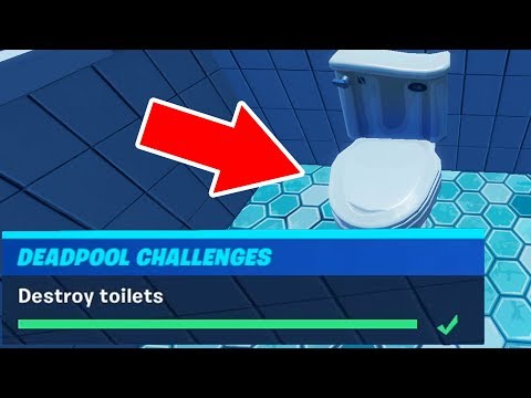 Destroy toilets Fortnite Deadpool