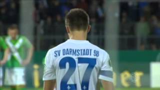 preview picture of video '1. Runde DFB-Pokal SV Darmstadt 98 - VfL Wolfsburg - Elfmeterschießen'