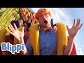 Blippi Explores A Theme Park Blippi Learn Colors With Blippi Funny Videos