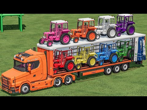 TRANSPORT OF COLORS ! Mini Zetor Tractors On MY New Scania Truck ! Farming Simulator