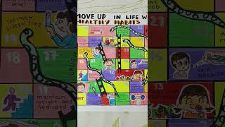 board game snakes and ladders on healthy habit school project ideas #schoolprojectmaker