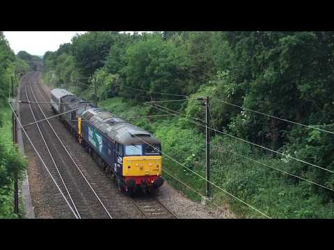 DRS 57002, 37405 and 82152 run past St Dominics Road on 5Z37