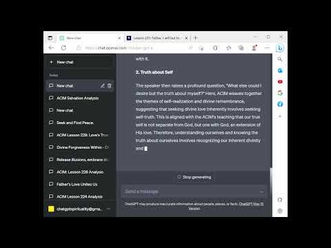 ChatGPT Spirituality ACIM Lesson 231 - Father, I will but to remember You