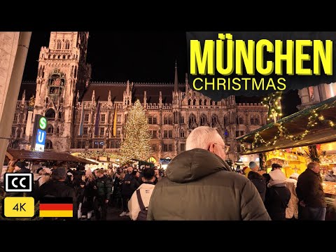 Münchner Christkindlmarkt Spaziergang 2025 | Von Marienplatz zur Theatinerkirche | 4K‑Stadtrundgang