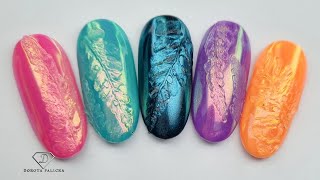 Real leaf nail art impression. Autumn 2025 nail art tends. 