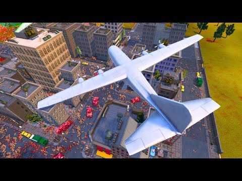 CAN US ARMY & LOCKHEED AC-130 SAVE NEW YORK FROM 3,000,000 ZOMBIES | Ultimate Battle Simulator 2