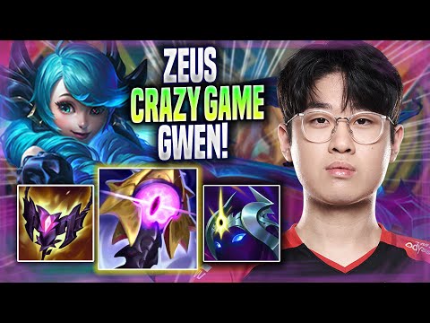 ZEUS CRAZY GAME WITH GWEN! - T1 Zeus Plays Gwen TOP vs Yone! | Season 2022