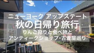[Vlog] ニューヨーク アップステート 秋の日帰り旅行 りんご狩り グルメ アンティークショップ 古着屋 巡り #海外生活 #vlog #旅
