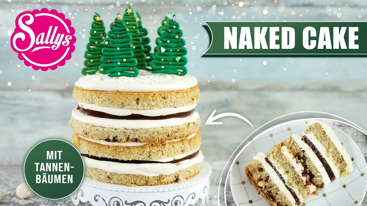 Weihnachtstorte Naked Cake / Christmas Cake / Weihnachtsklassiker mit Tannenbäumen