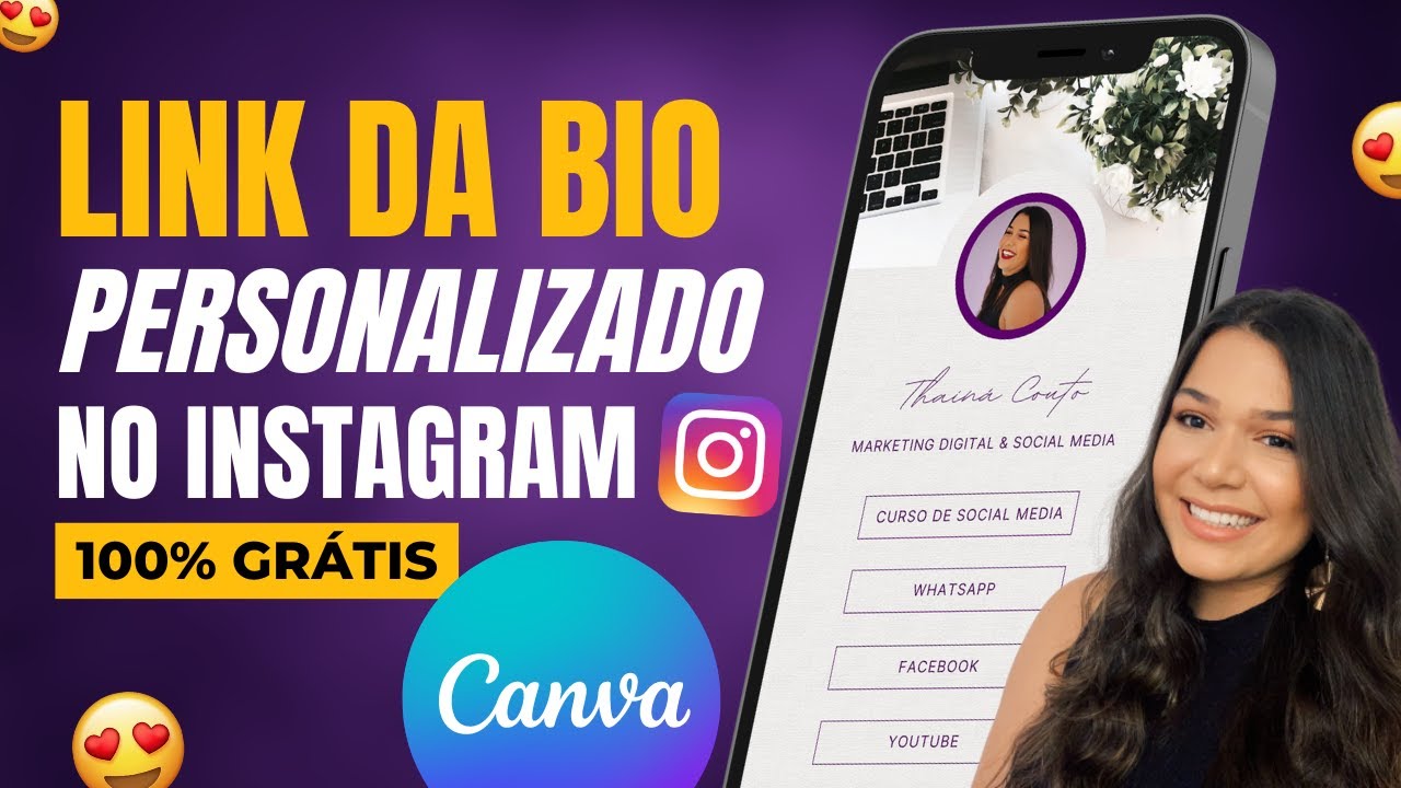 Como criar um LINK DA BIO PERSONALIZADO para o Instagram no Canva [ATUALIZADO 2023]