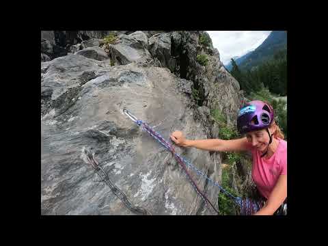 Rock Climbing with double rope technique