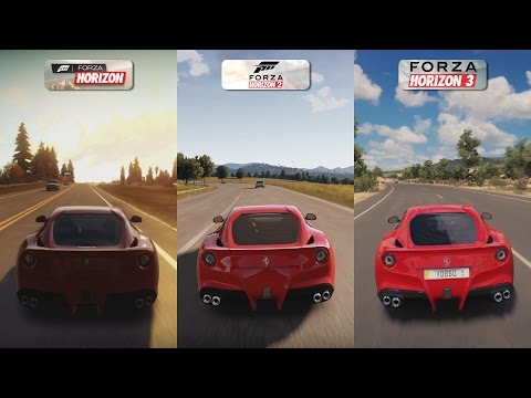 Thumbnail for Forza Horizon vs Forza Horizon 2 vs Forza Horizon 3 - Ferrari F12berlinetta Sound Comparison by Pagani Zonda Cinque Roadster