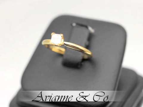 14K Yellow Gold Diamond Solitaire Engagement Ring 0.25 Ctw