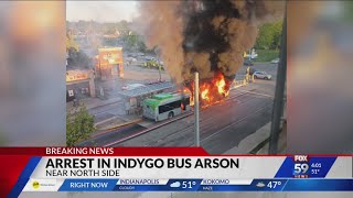 1 arrested after IndyGo Red Line bus reportedly set on fire at near northside bus station