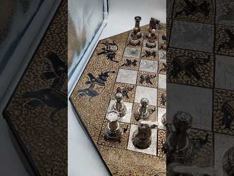 Surya Handicrafts Handmade Octagon Brass Big Chess Set 60 cm
