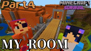 #4【マイクラサバイバル】マイルームとエンチャント台づくり！
