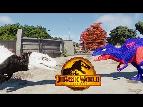 Jurassic World Evolution 2 Skin Mod T-Rex Colors Pack vs Spider Man Giganotosaurus vs Indominus Rex