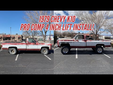 1979 Chevrolet K10 4X4 Square Body Pro Comp 4 Inch Lift, Wheels and Tires Install
