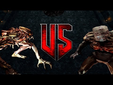 Vulgar vs imp - DOOM 3 Monster Infighting - Full HD NPC Battles