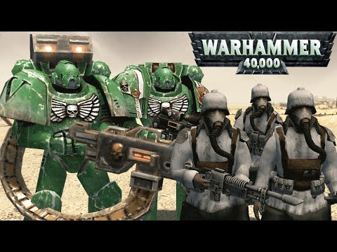 Dark Angels & Death Korps of Krieg vs Legion of Khorne - Men of War: Warhammer 40K Mod