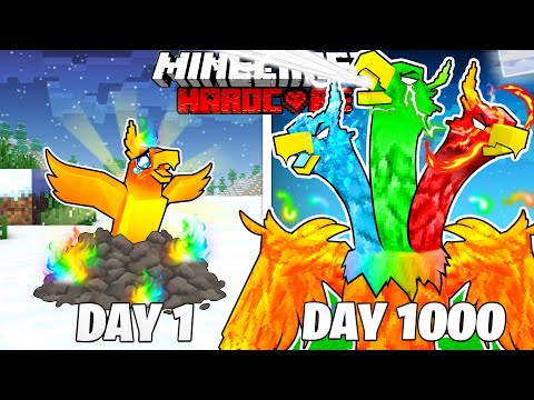 1000 Days as Elemental Phoenix in Hardcore Minecraft - Full Story!