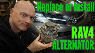 How to Change / Replace / Install Rav4 Alternator (2013 - 2018)