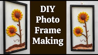 Beautiful DIY Sunflower Photo Frame from Clay | Handmade Home Decoration Idea