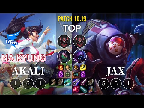 AF Na Kyung Akali vs Jax Top - KR Patch 10.19
