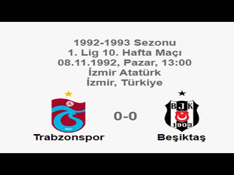 Trabzonspor 0-0 Beşiktaş [HD] 08.11.1992 - 1992-1993 Turkish 1st League Matchday 10