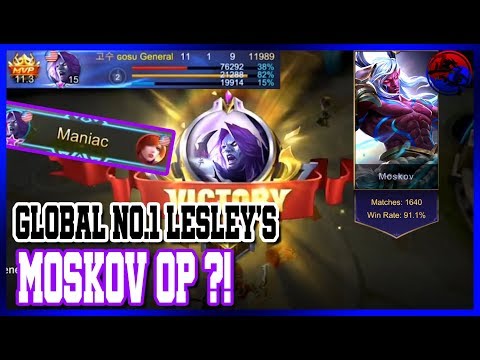 [Moskov] Moskov Maniac with MVP  / North America Marksman/ Gosu General (Mobile legends)