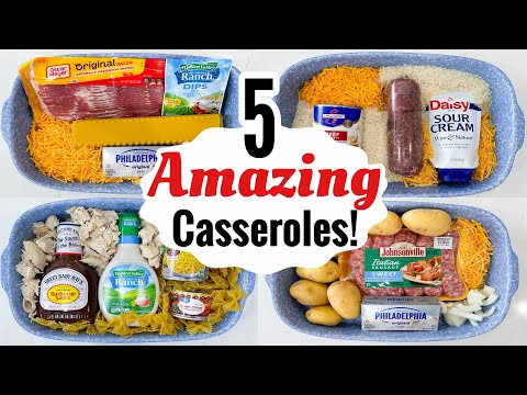 5 Super Quick & EASY Casserole Dinner Recipes! | BEST TASTY OVEN BAKED MEALS | Julia Pacheco