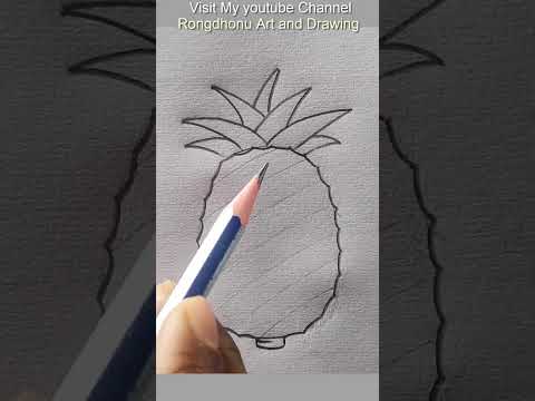 How to draw 🍍Pineapple Fruits Easily🍍 #shortsvideo