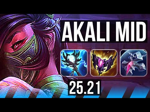 AKALI vs LEBLANC (MID) | 21/0/2, Legendary, 9 solo kills | EUW Master | 25.21