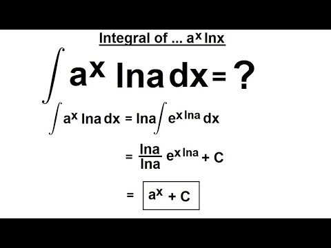 Calculus 2: How Do You Integrate? (17 of 300) Find the Integral of ... (a^x)(lna)