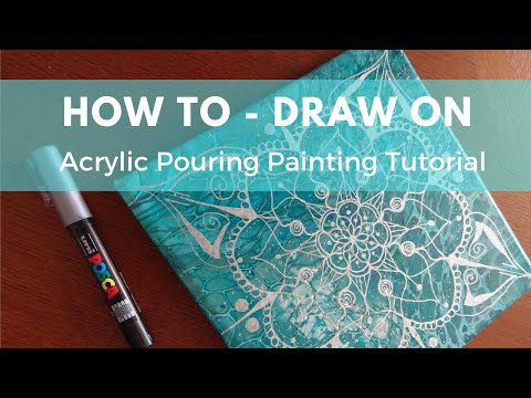 (5) How to Draw on your Acrylic pouring Painting - Mandala - Tutorial