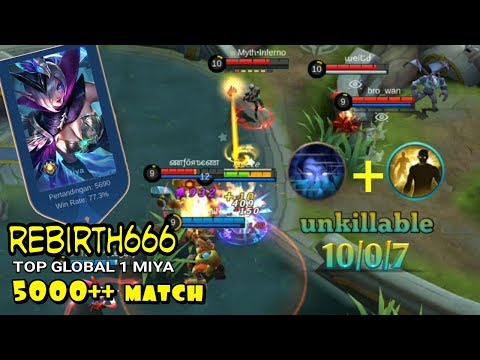 Pakai combo ini top global 1 miya rebirth666 auto ilang - mobile legends miya gameplay