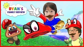 Ryan and Daddy play new Mario Odyssey on Nintendo Switch! Let's play Super Mario Adventure!