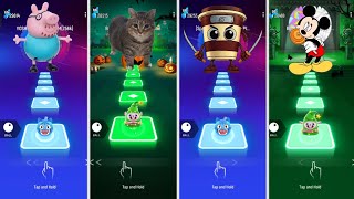 Peppa Pig 🆚 Funny Cat 🆚 Ninja Cup 🆚 Mickey Mouse 🎃🔥 | Tiles Hop EDM Rush Gameplay | V Gamer 💥😎