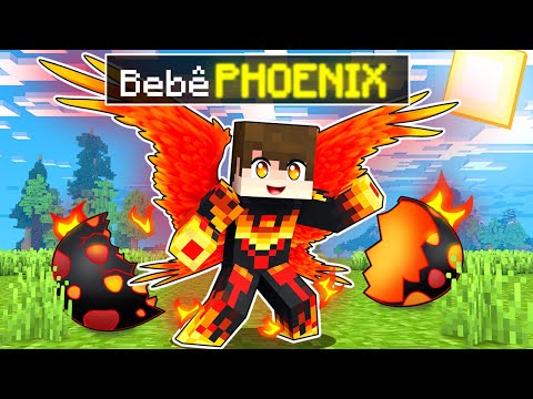 NASCI como um BEBÊ FÊNIX de FOGO no MINECRAFT